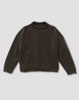 Dark Olive Boucle Rolled Sweater