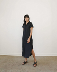 Mandu Dress - Black Linen