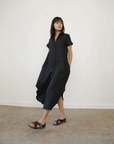 Mandu Dress - Black Linen