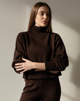 Crop Turtleneck - Walnut