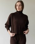 Crop Turtleneck - Walnut