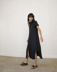 Mandu Dress - Black Linen