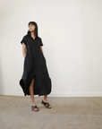 Mandu Dress - Black Linen