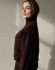 Crop Turtleneck - Walnut