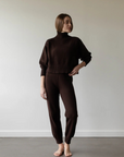 Crop Turtleneck - Walnut