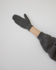 Rib Mitten - Charcoal