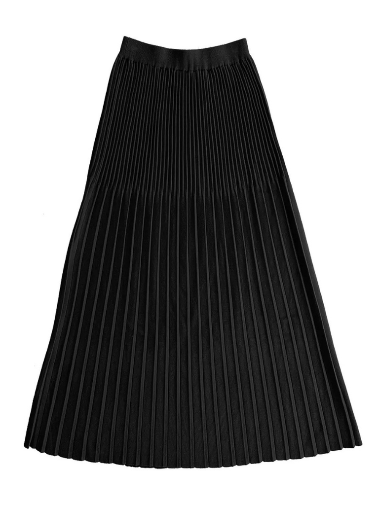 Cotton/Wool Pleated Midi Skirt - Black – Phosphene Studio Fredericksburg