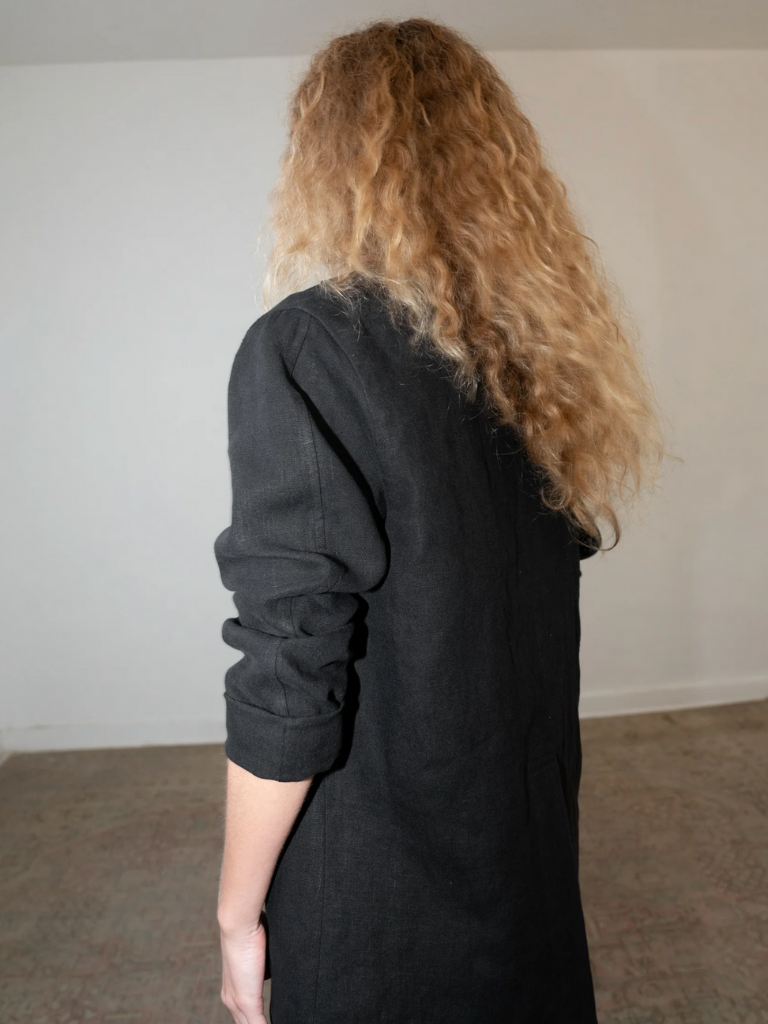 Nadine Blazer - Black Linen