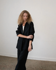 Nadine Blazer - Black Linen