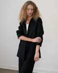 Nadine Blazer - Black Linen