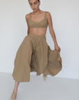 Gathered Bralette - Khaki Parchment Poplin