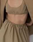 Gathered Bralette - Khaki Parchment Poplin