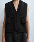 Cotton Pocket Waistcoat - Black