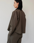 Drawstring Jacket - Suede Cotton Twill