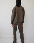 Drawstring Trouser - Suede Cotton Twill