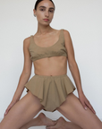 Gathered Bralette - Khaki Parchment Poplin