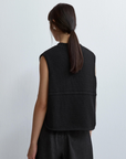 Cotton Pocket Waistcoat - Black