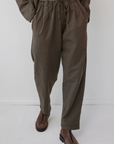 Drawstring Trouser - Suede Cotton Twill