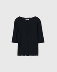 Samantha Rib Jersey Top - Black